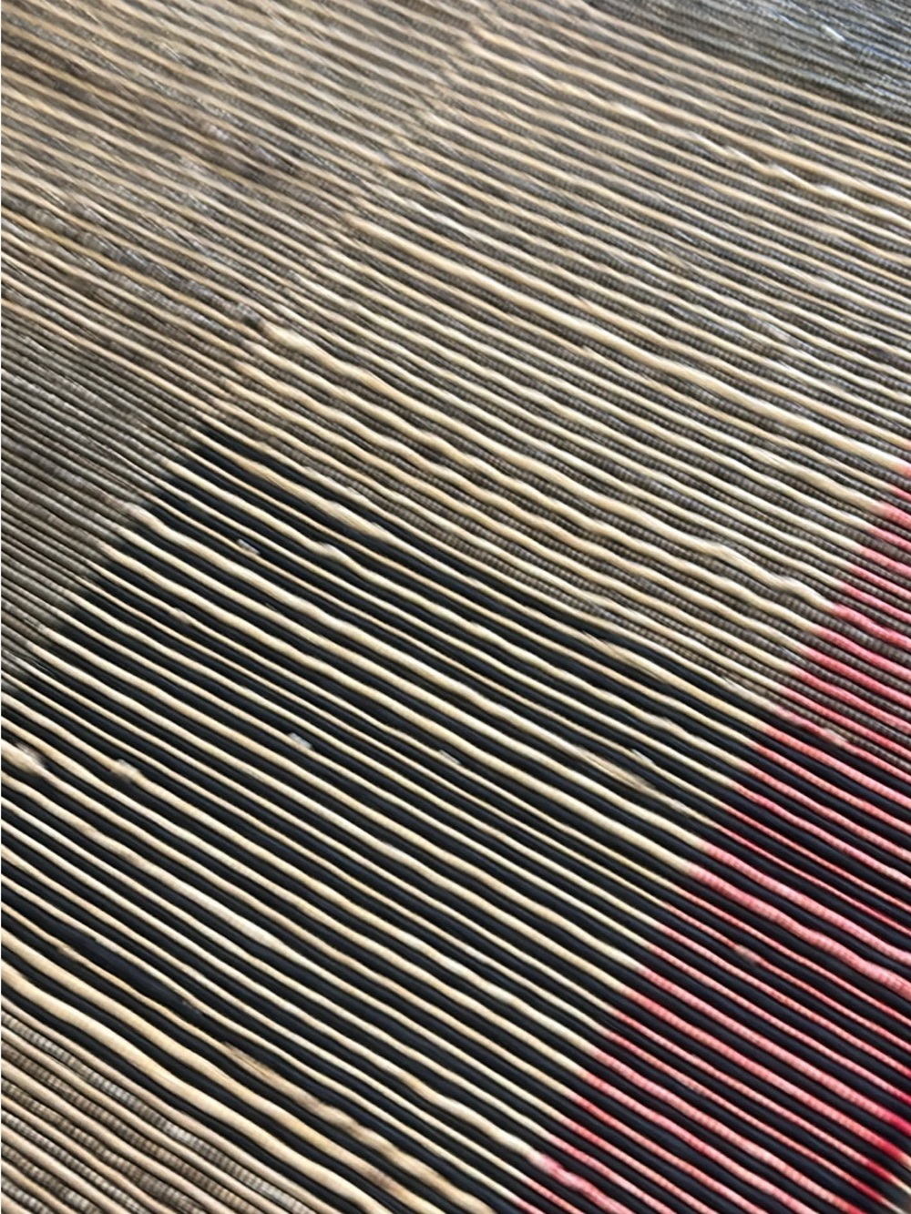 West Elm Striped Table Runner in Beige, Black & Pink